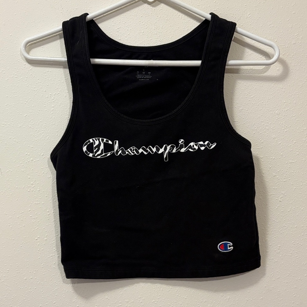 Champion Women's Black Crop Top Small
